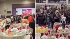 柔佛宴会爆发冲突 多人推搡椅子乱飞